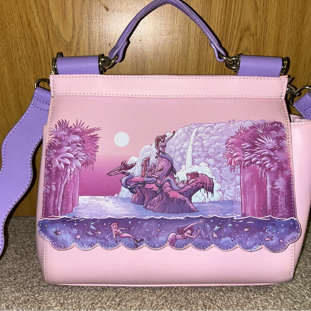 Disney Pink and Purple Satchel with Peter Pan Design